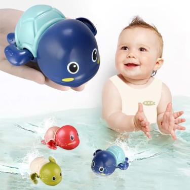 Imagem de Pacote com 3 brinquedos de banho TOHIBEE Cute Swimming Turtle para 1 a