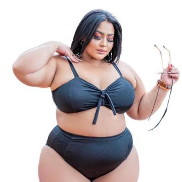 Imagem de Biquini Plus Size 2 em 1 Top Plus Calcinha Cintura Alta Nova Coleção -