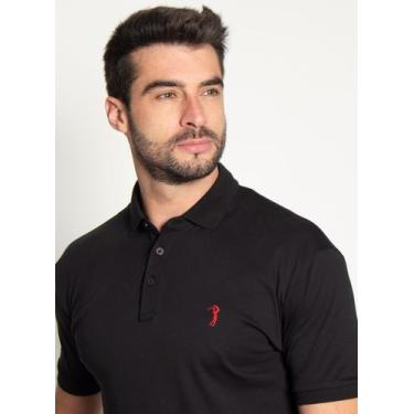Imagem de Camisa Polo Aleatory Lisa Algodão Pima Preta, Preto, M