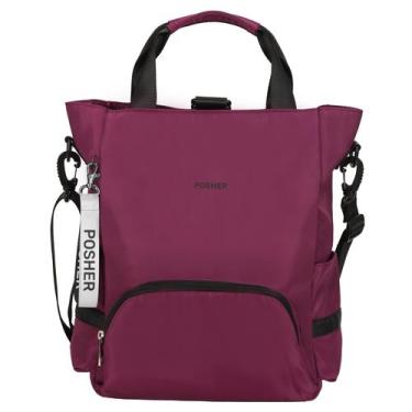 Imagem de Bolsa Mochila Lily 2 em 1 Antifurto Vinho - Posher