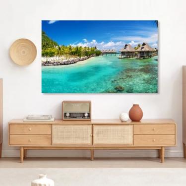 Imagem de Capa de TV Capa contra poeira universal para ambientes internos 81.3-203.2 cm Capas de proteção de tela LCD LED com impressão paisagística para monitor curvo/plano decorativo-Azul-2#||152.4 cm (141*85