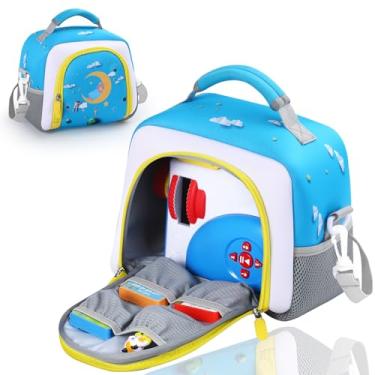 Imagem de Bolsa de transporte compatível com Little Tikes Story Dream Machine Books Starter Set, armazenamento para livro de histórias, reprodução de áudio, bolsa de viagem de personagem (azul claro)