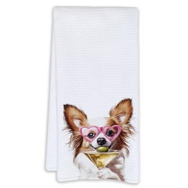 Imagem de Cabana Bro Presentes Chihuahua Toalhas de cozinha, presentes de chihuahua para mulheres, toalhas de mão decorativas para banheiro, engraçado Chichi Puppy Cocktail Tequila Toalhas de chá para cozinha