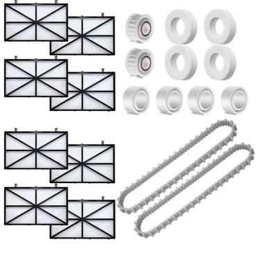 Imagem de Viskeysta Kit de peças de reposição compatível com filtros Dolphin Nautilus cc plus/M400/M500-8, 2 correias, 6 rodas guia, 4 rodas de posicionamento