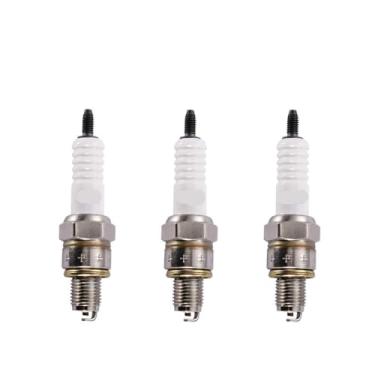 Imagem de Vela de ignição A7TC compatível com motores GY6 de 50cc, 70cc, 90cc, 110cc, 125cc e 150cc, incluindo quadriciclos, motos de trilha, karts, ciclomotores (10 unidades).