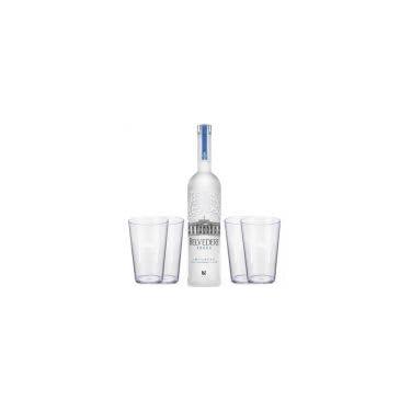 Imagem de Kit Vodka Belvedere Pure 700 ml + 4 Copos Personalizados