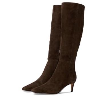 Imagem de Nine West Bota feminina de cano alto Caddy, Camurça marrom escuro, 36