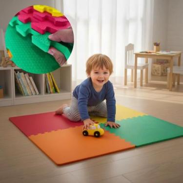 Imagem de Kit 12 Placa EVA 50x50 10mm Tapete Tatame Manta Borracha Piso Emborrac