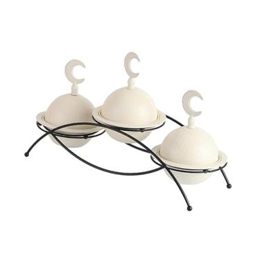 Imagem de Generic Bandeja para frutas secas, nozes e doces, travessa de 3 andares com tampa, prato divisor de sobremesas para doces, nozes e balas.