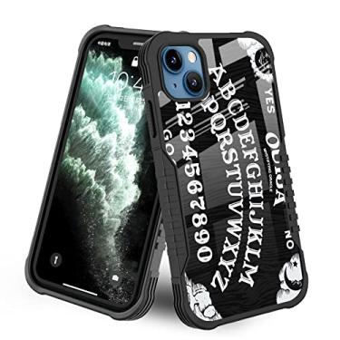 Imagem de LANJINDENG Capa compatível com iPhone 14 para iPhone 13 [amortecedor à prova de choque] [antiarranhões] [antiderrapante] Capa de proteção resistente para mulheres e meninas - tabuleiro gótico de Ouija