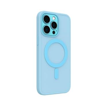 Imagem de Capinha Para iPhone com Carregamento Magnetico e Proteção de camera Anti Impacto Fosca (Azul Celeste, Iphone 11)