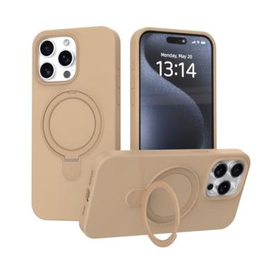Imagem de IAIYOXI Capa para iPhone 14 Pro Max com suporte magnético invisível - compatível com MagSafe, teste de queda militar, capa de silicone à prova de choque para mulheres e homens (6,7 polegadas, 2022