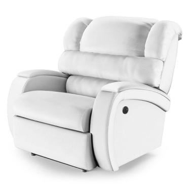 Imagem de Poltrona Do Papai Reclinável Napoli Controle Power Elétrico Usb Pu Branco Fh1