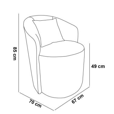 Imagem de Poltrona Redonda Serena Suede Base Fixa C05 - D'rossi Cor Marrom
