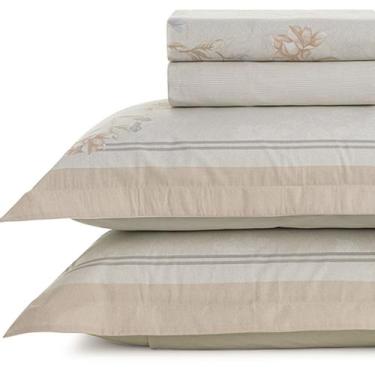 Imagem de Jogo de Lençol King Karsten Percal 200 Fios 100% Algodão Estampado Cam