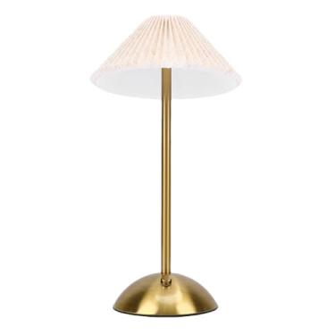 Imagem de ASHATA Abajur Sem Fio, Lâmpadas Operadas por Bateria de 1600mAh para Decoração, Formato Plissado retrô 3000K-6000K Luz de Cabeceira LED Regulável Continuamente para Sala de Estar de Cabeceira de (#12)