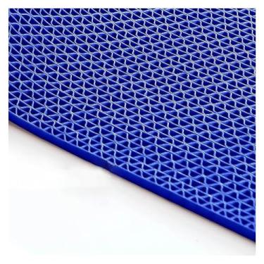 Imagem de SPXMQSS Tapete de banheiro antiderrapante para banheiro tapete de banho antiderrapante lavável tapete de banho tapete de banho de secagem rápida malha PVC tapete de drenagem oco azul 120 x 200 cm