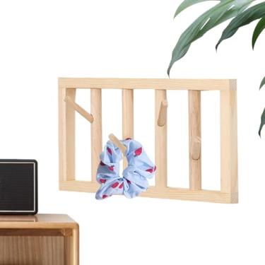 Imagem de Ganchos Decorativos De Parede,Suporte Rústico Poupa Espaço Cabideiro De Parede | Prateleira Decorativa Para Cabides,Para Entrada Sala De Estar Cozinha Casa Escritório Quarto