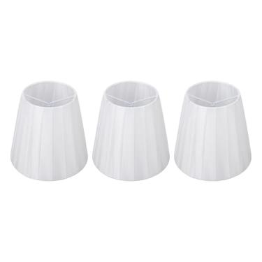 Imagem de Hztyyier Abajur de Tecido Com Alta Transmitância de Luz e Design de Clipe Seguro para Lustre de Vela E14 - Abajur Plissado de 3 Peças para Quarto de Sala de Estar