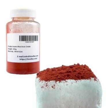 Imagem de LimeFav Pigmento de óxido de ferro vermelho em pó - pigmentos para pintura artística e decorativa, concreto, argila, cimento, arte, decoração, pintura, alvenaria e produtos de pintura (100 g/3,5 oz)