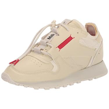 Imagem de Reebok Tênis de couro clássico unissex para adultos, Vegano/Giz vintage/vermelho vetorial/preto, 40 BR