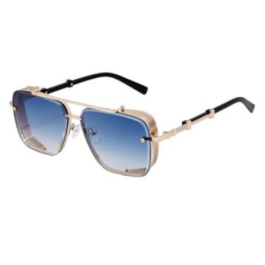 Imagem de VFDHN Óculos de sol clássicos vintage para dirigir, com armação de metal, luxuosos, para homens e mulheres (TYJ531-7)