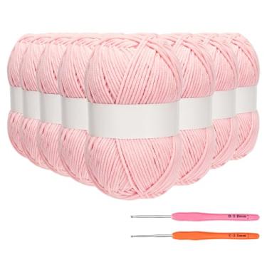 Imagem de Pacote com 8 fios de chenille de 50 g/1,76 oz para crochê, fios amigurumi de veludo macio e fofo, fio de bebê skinny para iniciantes, cobertores de tricô/crochê, brinquedos de pelúcia, wearables faça