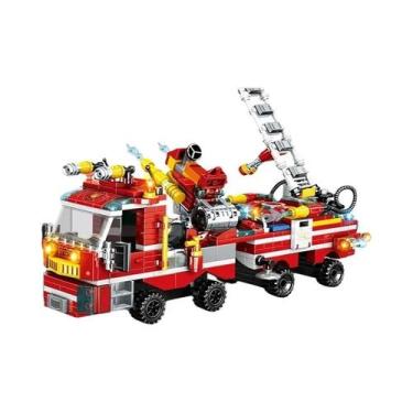 Imagem de Conjunto De Blocos De Montar Caminhão De Bombeiros Infantil HUIQIBAO B