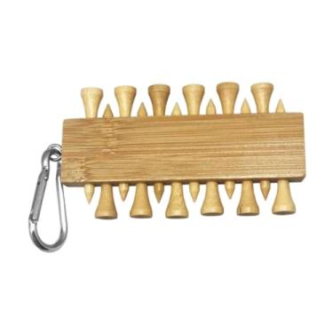 Imagem de RNXRZANK Conjunto de 12 Peças de Tees de Golfe de Bambu, Kit de Treino, Acessórios de Golfe com Mosquetão, Presente Criativo para Golfistas Do Sexo Masculino C