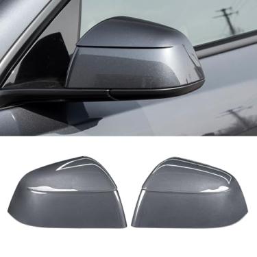 Imagem de Jaronx Compatível com Tesla Model Y Juniper Mirror Cover Replacement 2025 2026, lado esquerdo do motorista, lado do passageiro, clip-on tampa de capa de espelho retrovisor para acessórios Tesla Model
