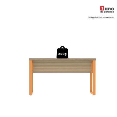 Imagem de Mesa Escritório 1500x600x750mm M150-60pe40tub Noce Naturalle-laranja Picasso