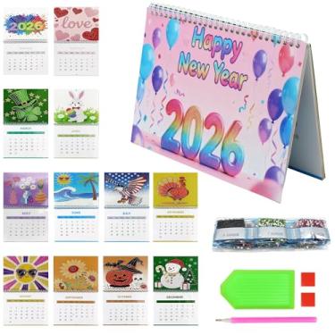 Imagem de Calendário de mesa DIY Diamond Art Painting 2026