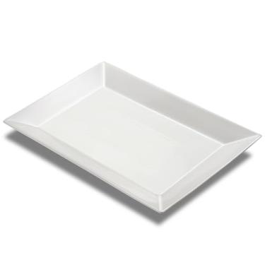Imagem de Meideal Travessas grandes de 45,7 cm x 30,5 cm, bandejas grandes de porcelana resistentes, pratos retangulares brancos para peru, alimentos, frutas, festas, casamentos, Natal, resistentes a lascas e