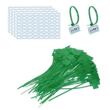 Imagem de PATIKIL Abraçadeiras de 15,2 cm, 200 peças, etiquetas de fio de nylon, etiquetas de plástico autobloqueadas, escreva com etiquetas de papel para organização de cabos de rede e marcação Ethernet, verde
