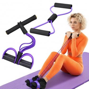 Imagem de Conjunto de faixas de resistência de pedal, pedal de 6 tubos e alças de resistência, faixas multifuncionais de assistência para treinamento de força de corpo inteiro, academia em casa e equipamento de