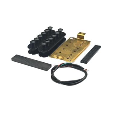 Imagem de Dynwave Kit de captadores de guitarra faça você mesmo: captadores de bobina dupla, de cerâmica, de trilho duplo para guitarras, Ponte