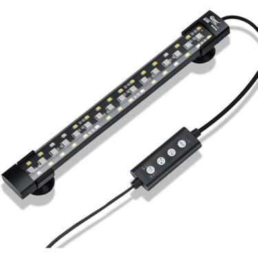 Imagem de Luz LED Submersível para Aquários, Modo 24 horas por Dia, 7 Dias por Semana, Luz Oculta de Espectro Completo para Aquários com 3 Fileiras de Contas em 7 Cores (9W)