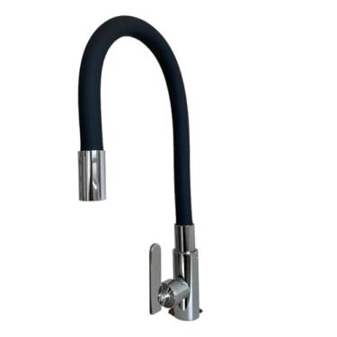 Imagem de TORNEIRA GOURMET COZINHA FLEXIVEL PRETA CUBA SHARK BLUE