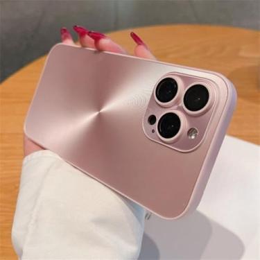 Imagem de Capa de luxo fosca com padrão gradiente Aurora para iPhone 16, 15, 14, 13, 12, 11 Pro Max 16 Plus, capa rígida com proteção macia e à prova de choque, rosa, para iPhone 16Pro Max
