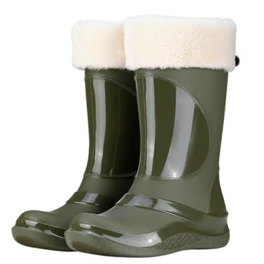 Imagem de Tênis feminino moderno de lã de lã quente à prova d'água para trabalho casual confortável exterior interior PVC superior, Verde, 36