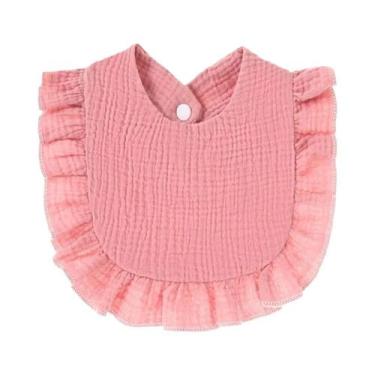 Imagem de Babador De Algodão Floral Para Bebês Com Renda Estilo Coreano Toalha M