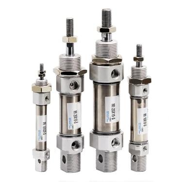 Imagem de MI10/12/16/20/25 Pistão de cilindro pneumático pequeno de 10 mm a 150 mm de curso de aço inoxidável mini cilindros de dupla ação (Storke 30, furo 16)