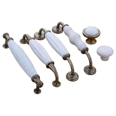 Imagem de Puxador de porta de cerâmica amarela fina de liga de zinco puxadores de armário Jane acessórios de ferragens para móveis 1 peça (6040-128 mm)