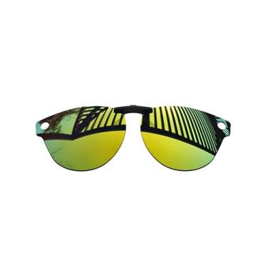 Imagem de MYCOURAG Lentes polarizadas de encaixe com proteção UV para óculos de sol Ray-Ban Meta Skyler RW4010 e RW4014 52 – Armação de óculos de sol espelhada dourada 24K revestida polarizada