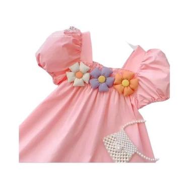 Imagem de Vestido De Princesa Com Mangas Bufantes Para Meninas, Elegante E Flora