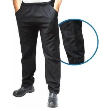 Imagem de Calça preta de brim bolso cargo tática profissional - Eqpro, M