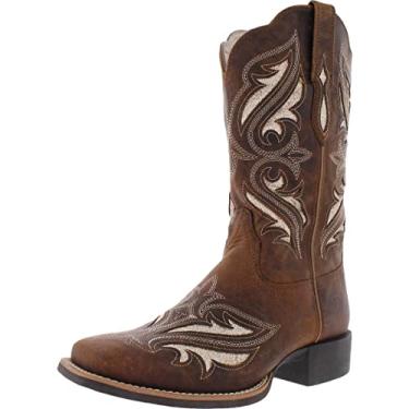 Imagem de Ariat Bota feminina Round Up Bliss Western, Marrom atrevido, 36