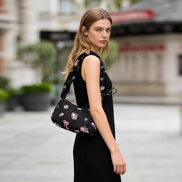 Imagem de Bolsa de ombro pequena preta, cor sólida, simples, moderna, elegante, bolsa tiracolo leve e elegante para mulheres, passeios diários de lazer, passeios casuais