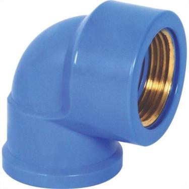 Imagem de Cotovelo Azul Krona Liso Rosca 25Mm X 3/4'' 498 - Kit C/20, Azul