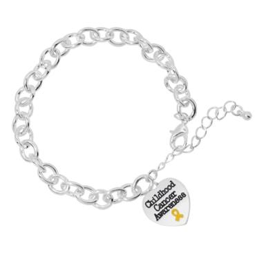 Imagem de Pulseiras de conscientização com fita dourada – câncer infantil, câncer pediátrico, neuroblastoma e conscientização da DPOC – perfeitas para grupos de apoio e presentes, 8.5, Sem Pedra Preciosa